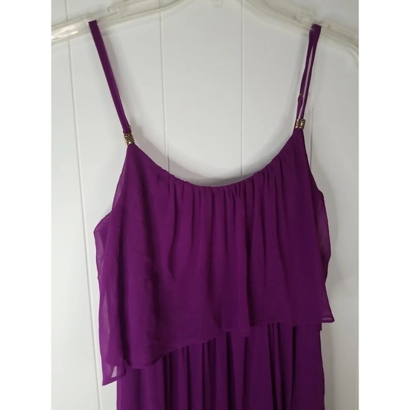 White House Black Market Dress Womens Size 6 Purple Chiffon Sleeveles Summer - Picture 3 of 11